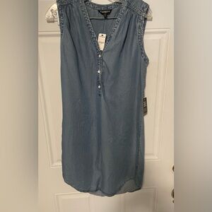 NWT Express Denim Sleeveless Dress Size Small V Neck